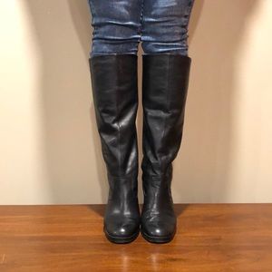 Knee high heeled boots